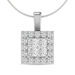 Diamond 1/3 Ct.Tw. Round and Princess Fashion Pendant in 14K White Gold - Larson Jewelers