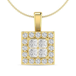 Diamond 1/3 Ct.Tw. Round and Princess Fashion Pendant in 14K Yellow Gold - Larson Jewelers