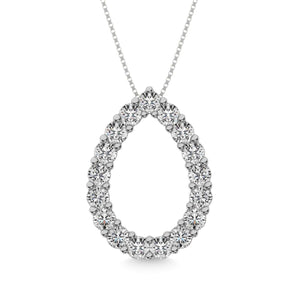 Diamond 1 1/2 ct tw Pear Shape Pendant in 14K White Gold - Larson Jewelers