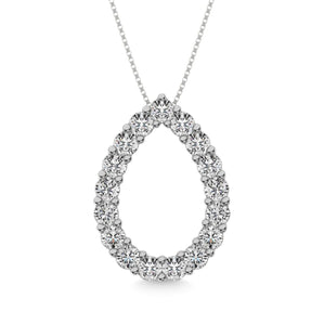 Diamond 1 ct tw Pear Shape Pendant in 14K White Gold - Larson Jewelers