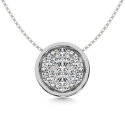 Diamond 1/2 ct tw Round Slider Pendant in 14K White Gold - Larson Jewelers