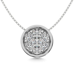 Diamond 1/3 ct tw Round Slider Pendant in 14K White Gold - Larson Jewelers