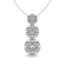 Diamond 1 1/2 ct tw Three Stone Flower Pendant in 14K White Gold - Larson Jewelers