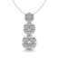 Diamond 2 ct tw Three Stone Flower Pendant in 14K White Gold - Larson Jewelers