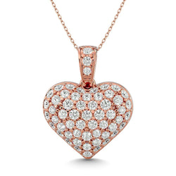 Diamond 1 1/2 ct tw Heart Pendant in 10K Pink Gold - Larson Jewelers