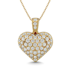 Diamond 1 1/2 ct tw Heart Pendant in 10K Yellow Gold - Larson Jewelers