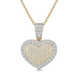 Diamond 1 1/2 ct tw Heart Pendant in 10K Yellow Gold With White Gold Touch - Larson Jewelers