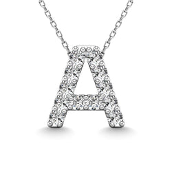 Diamond 1/8 Ct.Tw. Letter A Pendant in 14K White Gold" - Larson Jewelers