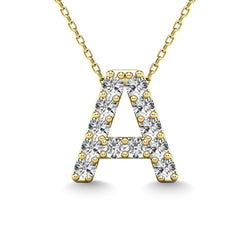 Diamond 1/8 Ct.Tw. Letter A Pendant in 14K Yellow Gold" - Larson Jewelers