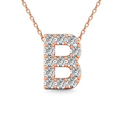 Diamond 1/8 Ct.Tw. Letter B Pendant in 14K Rose Gold" - Larson Jewelers