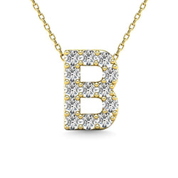 Diamond 1/8 Ct.Tw. Letter B Pendant in 14K Yellow Gold" - Larson Jewelers