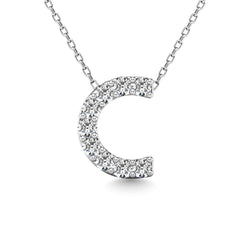 Diamond 1/10 Ct.Tw. Letter C Pendant in 14K White Gold" - Larson Jewelers