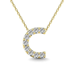 Diamond 1/10 Ct.Tw. Letter C Pendant in 14K Yellow Gold" - Larson Jewelers