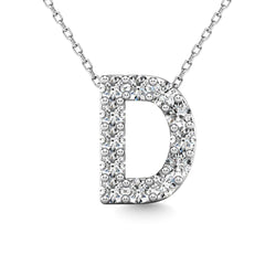 Diamond 1/8 Ct.Tw. Letter D Pendant in 14K White Gold" - Larson Jewelers