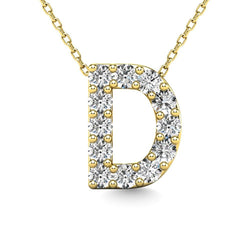 Diamond 1/8 Ct.Tw. Letter D Pendant in 14K Yellow Gold" - Larson Jewelers