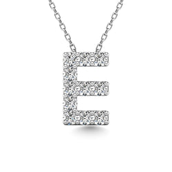 Diamond 1/10 Ct.Tw. Letter E Pendant in 14K White Gold" - Larson Jewelers