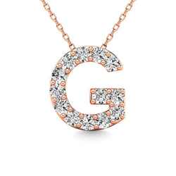 Diamond 1/8 Ct.Tw. Letter G Pendant in 14K Rose Gold" - Larson Jewelers