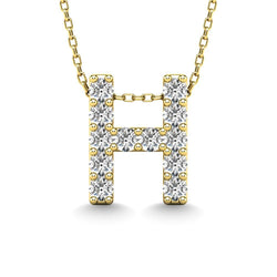 Diamond 1/8 Ct.Tw. Letter H Pendant in 14K Yellow Gold" - Larson Jewelers