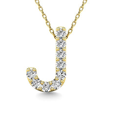 Diamond 1/10 Ct.Tw. Letter J Pendant in 14K Yellow Gold" - Larson Jewelers