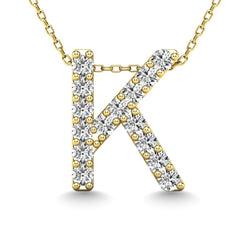 Diamond 1/8 Ct.Tw. Letter K Pendant in 14K Yellow Gold" - Larson Jewelers