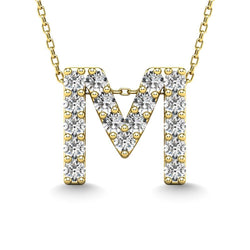 Diamond 1/6 Ct.Tw. Letter M Pendant in 14K Yellow Gold" - Larson Jewelers