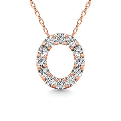 Diamond 1/8 Ct.Tw. Letter O Pendant in 14K Rose Gold" - Larson Jewelers