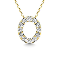 Diamond 1/8 Ct.Tw. Letter O Pendant in 14K Yellow Gold" - Larson Jewelers