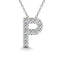 Diamond 1/10 Ct.Tw. Letter P Pendant in 14K White Gold" - Larson Jewelers