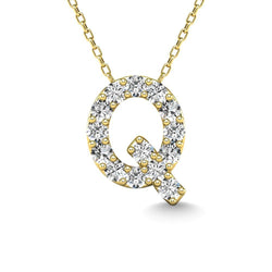 Diamond 1/6 Ct.Tw. Letter Q Pendant in 14K Yellow Gold" - Larson Jewelers