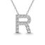 Diamond 1/8 Ct.Tw. Letter R Pendant in 14K White Gold" - Larson Jewelers