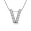 Diamond 1/10 Ct.Tw. Letter V Pendant in 14K White Gold" - Larson Jewelers