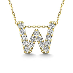 Diamond 1/6 Ct.Tw. Letter W Pendant in 14K Yellow Gold" - Larson Jewelers