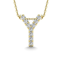 Diamond 1/10 Ct.Tw. Letter Y Pendant in 14K Yellow Gold" - Larson Jewelers