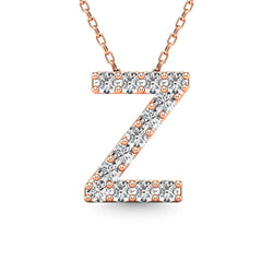 Diamond 1/8 Ct.Tw. Letter Z Pendant in 14K Rose Gold" - Larson Jewelers