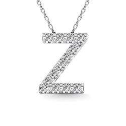 Diamond 1/8 Ct.Tw. Letter Z Pendant in 14K White Gold" - Larson Jewelers