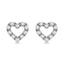 Diamond 1/20 Ct.Tw. Heart Earrings in 10K White Gold - Larson Jewelers