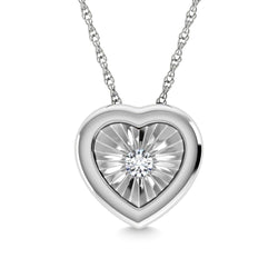 Diamond 1/50 Ct.Tw. Heart Pendant in Silver - Larson Jewelers