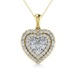 Diamond 3/4 Ct.Tw. Heart Pendant in 14K Yellow Gold - Larson Jewelers