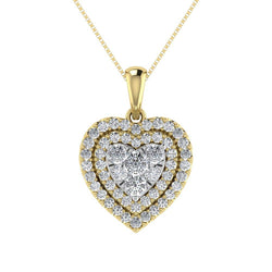 Diamond 3/4 Ct.Tw. Heart Pendant in 10K Yellow Gold - Larson Jewelers