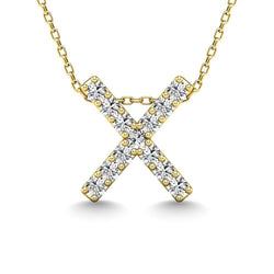 Diamond 1/8 Ct.Tw. Letter X Pendant in 14K Yellow Gold" - Larson Jewelers