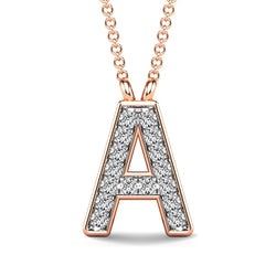 Diamond 1/20 Ct.Tw. Letter A Pendant in 10K Rose Gold - Larson Jewelers