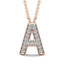 Diamond 1/20 Ct.Tw. Letter A Pendant in 10K Rose Gold - Larson Jewelers