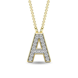 Diamond 1/20 Ct.Tw. Letter A Pendant in 10K Yellow Gold - Larson Jewelers