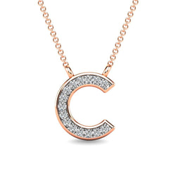 Diamond 1/20 Ct.Tw. Letter C Pendant in 10K Rose Gold - Larson Jewelers