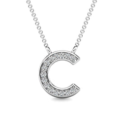 Diamond 1/20 Ct.Tw. Letter C Pendant in 10K White Gold - Larson Jewelers