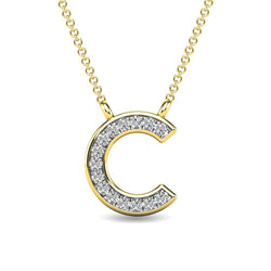 Diamond 1/20 Ct.Tw. Letter C Pendant in 10K Yellow Gold - Larson Jewelers