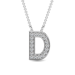 Diamond 1/20 Ct.Tw. Letter D Pendant in 10K White Gold - Larson Jewelers