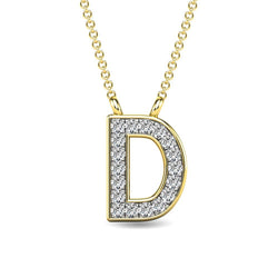 Diamond 1/20 Ct.Tw. Letter D Pendant in 10K Yellow Gold - Larson Jewelers