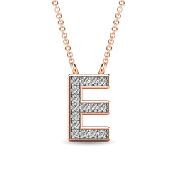 Diamond 1/20 Ct.Tw. Letter E Pendant in 10K Rose Gold - Larson Jewelers