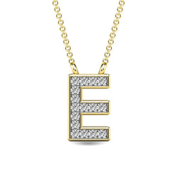 Diamond 1/20 Ct.Tw. Letter E Pendant in 10K Yellow Gold - Larson Jewelers